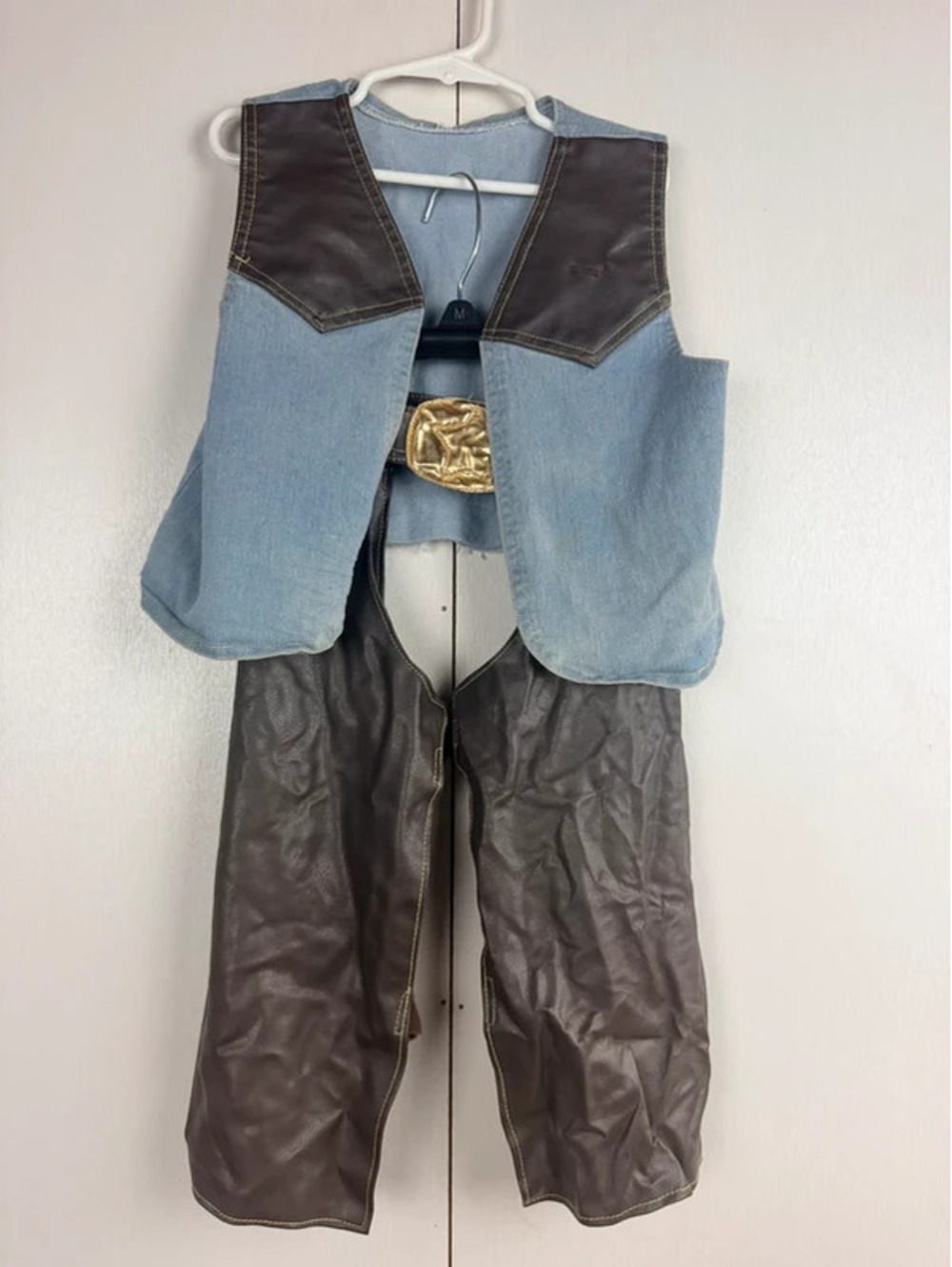 Melissa & Doug Cowboy Costume Kids Ages 3-5 Western Chaps Vest Belt Role Play